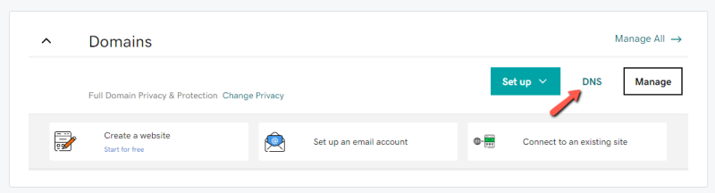 Access GoDaddy Domain's DNS Settings