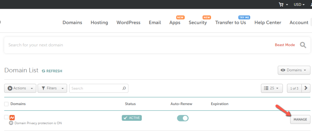 Manage Domain Name registered with Namecheap