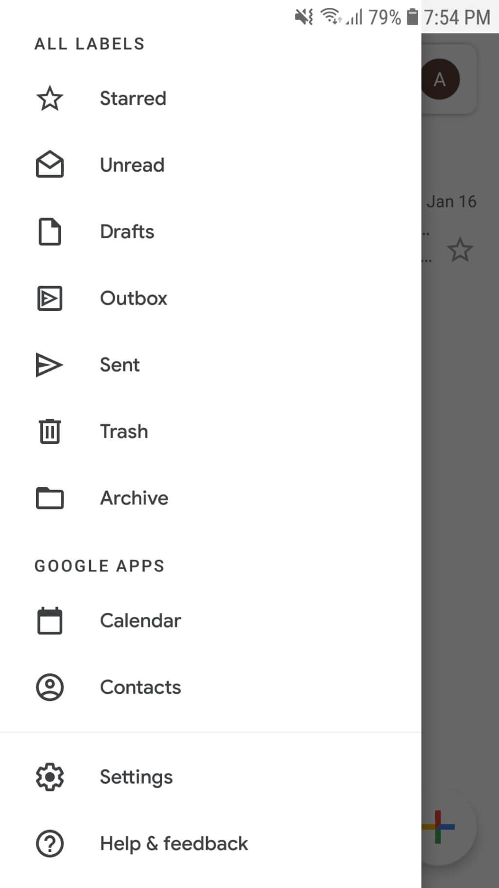 Selecting the Settings option