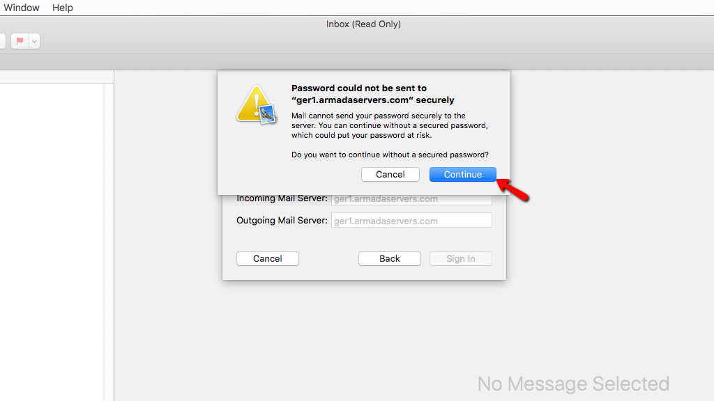Encryption warning