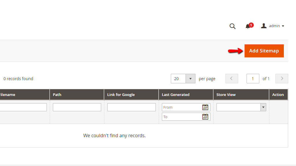 Add Sitemap