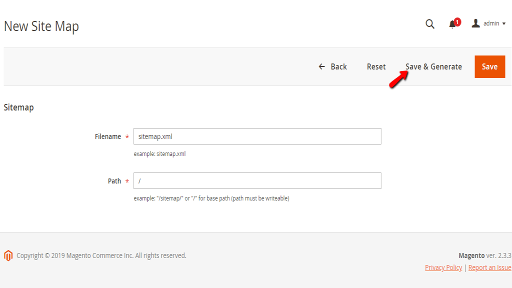 Adding new Sitemap