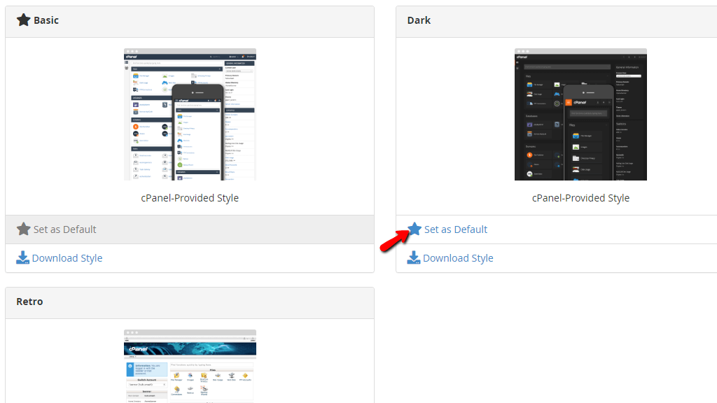 Selecting Default Style