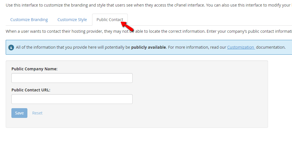 Configuring Public Contact