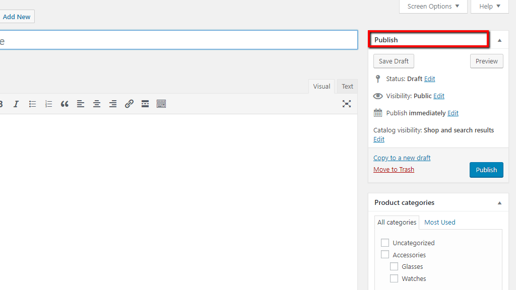 Publish section overview